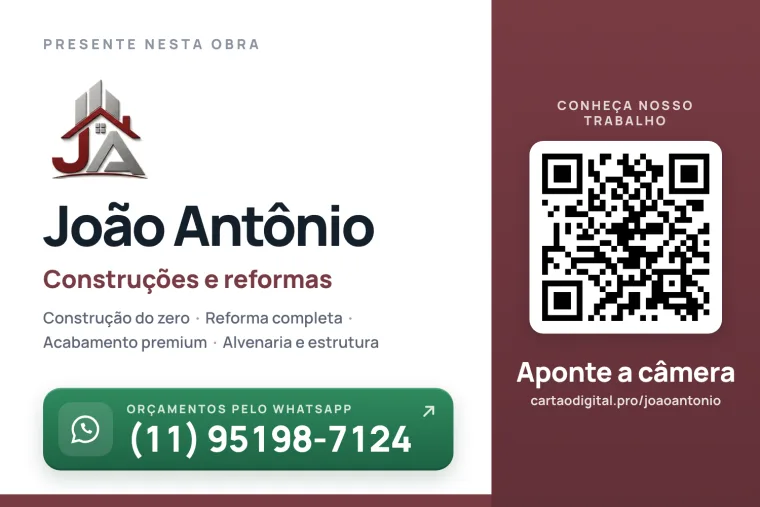 Placa de obra com QR Code